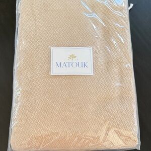 Matouk Beige Throw Blanket